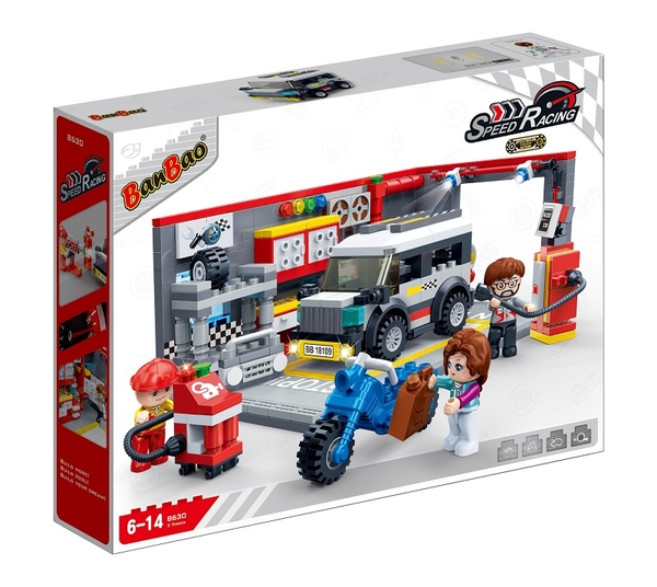 Конструктор BanBao Швидкісні гонки Автосервіс, 515 елементів (8630) - Pampik