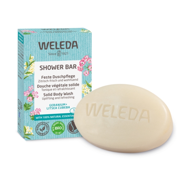 Твердий арома-бар для душу Weleda Герань та Літсеа Кубеба, 75 г - Pampik - 2