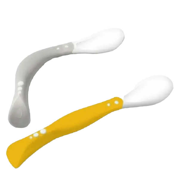 Еластичні ложечки для дітей BabyOno, сірий з жовтим, 2 шт. (1066) - Pampik