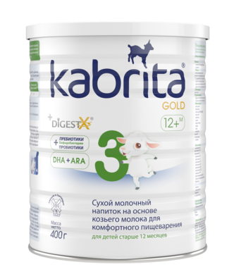 Сухий молочний напій на основі козячого молока Kabrita 3 Gold, 4,8 кг (12 шт. по 400 г) - Pampik - 2