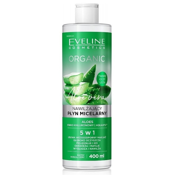 Очищающая мицеллярная вода Eveline Organic Aloe + Collagen, 400 мл (B400ACPM) - Pampik