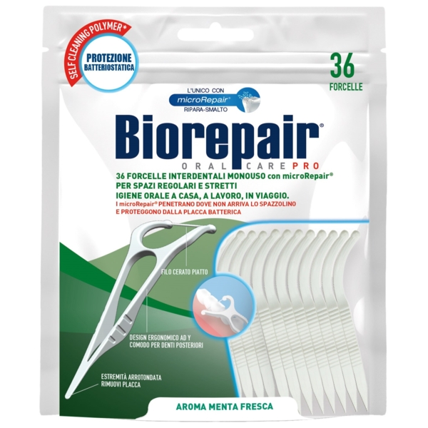 Флоcер Biorepair з тримачем, насичений гідроксиапатитом, 36 шт. - Pampik