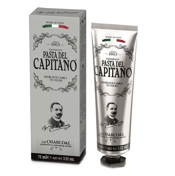 Зубна паста Pasta del Capitano 1905 з вугіллям, 75 мл - Pampik