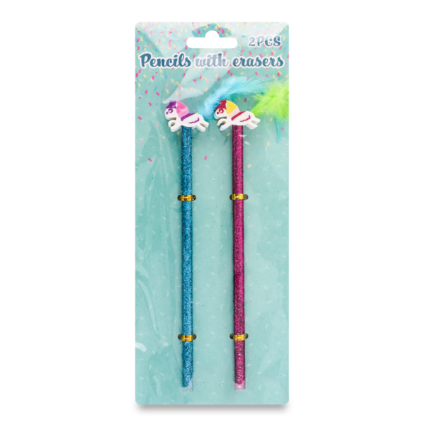 Олівці блискучі Offtop Єдиноріг 2 шт. (864385) - Pampik