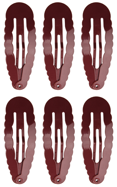 Набор металлических зажимов для волос Titania Riffel Medium, 6 шт., коричневый (7887 B) - Pampik