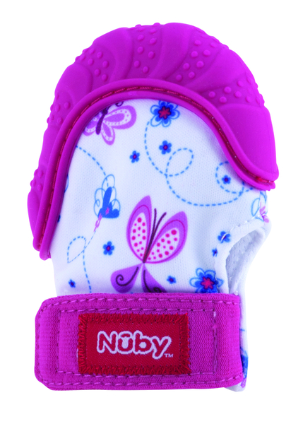 Рукавичка Nuby з силіконовим прорізувачем, 3+ міс., рожевий (6804pnk) - Pampik