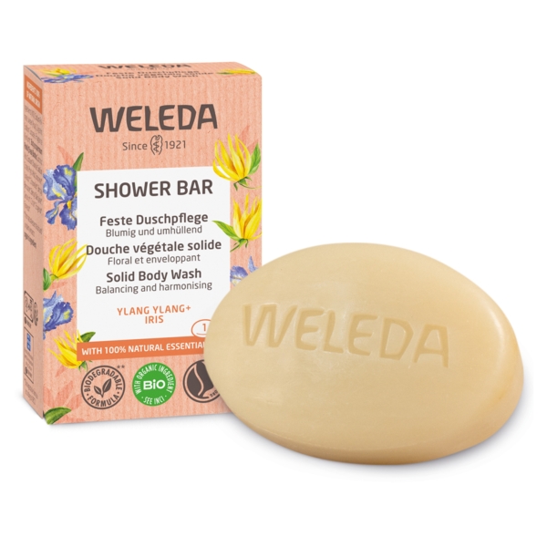 Твердий арома-бар для душу Weleda Іланг-іланг та Ірис, 75 г - Pampik - 2