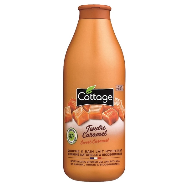 Гель для душу та молочко для ванни Cottage Sweet Caramel, 750 мл - Pampik