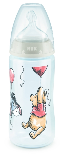 Бутылочка для кормления NUK Diswin First Choice Plus, c силиконовой соской, 300 мл, бежевый (3952370) - Pampik