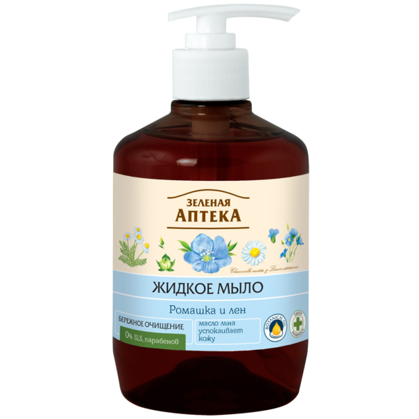 Рідке мило Зелена Аптека Ромашка та льон, 460 мл - Pampik