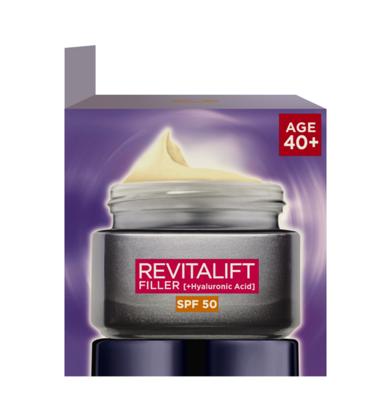 Дневной антивозрастной крем-уход L'Oreal Paris Revitalift Filler, для восстановления утраченного объема кожи лица, SPF 50, 50 мл (AA302800) - Pampik - 3