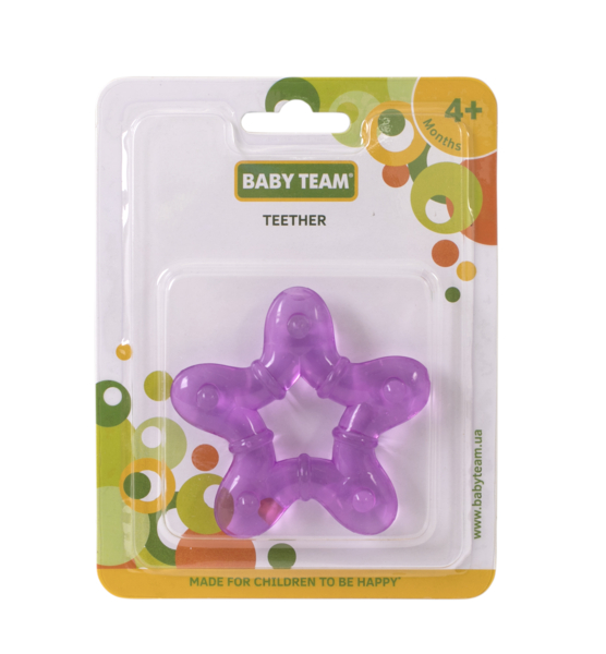 Прорезыватель с водой Baby Team Звездочка, фиолетовый (4005 фиолетов,звездочка) - Pampik - 2