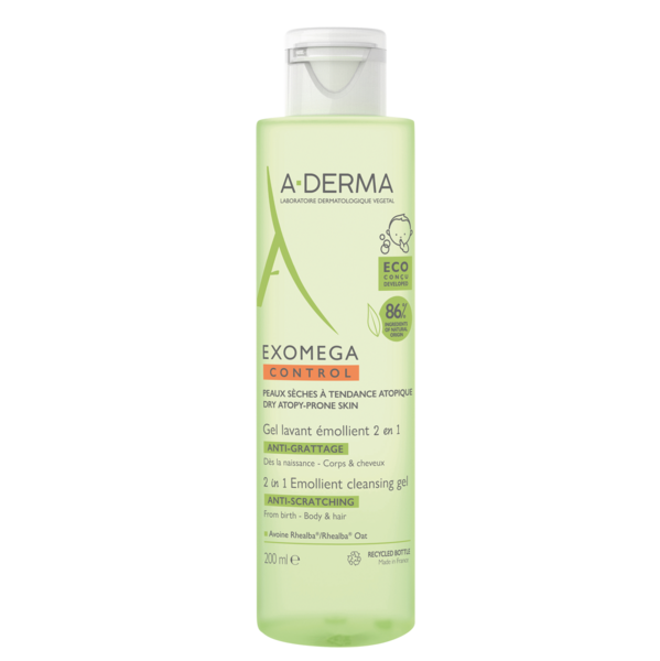 Гель-эмолент A-Derma Exomega Control 2-в-1, 200 мл (234124) - Pampik