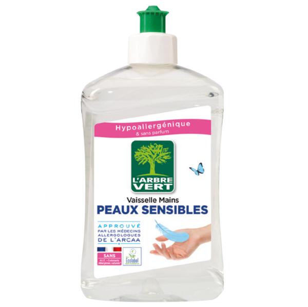 Рідина для миття посуду L'Arbre Vert Чутлива шкіра, 500 мл - Pampik