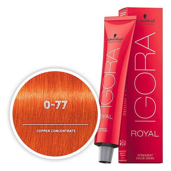Краска-микстон для волос Schwarzkopf Professional Igora Royal New, тон 0-77 (медный концентрат), 60 мл (2683623) - Pampik - 2