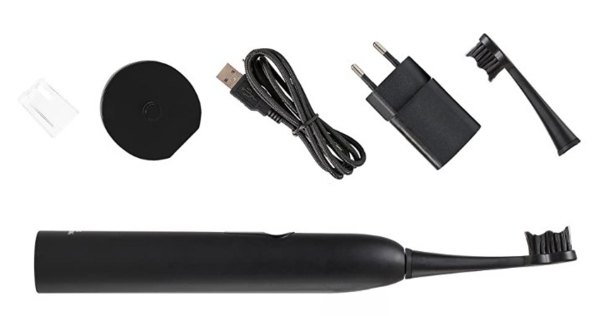 Звуковая гидроактивная зубная щетка Megasmile Black Whitening II Ink Black, чорный - Pampik - 2