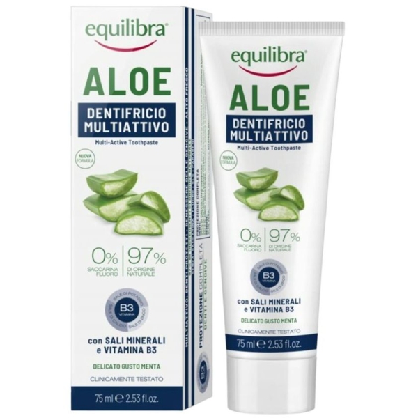 Зубная паста Equilibra тройного действия с алоэ 75 мл - Pampik
