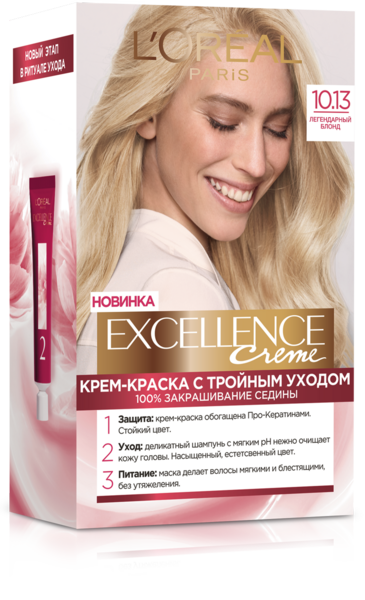 Фарба для волосся L'Oreal Paris Excellence Creme відтінок 10.13 легендарний блонд 176 мл (A9950000) - Pampik