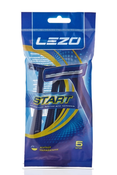Одноразовий станок для гоління Lezo Старт, чоловічий, 5 шт. - Pampik