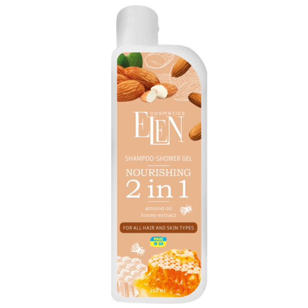 Шампунь-гель для душа ELEN Cosmetics 2в1 Питательный, 250 мл - Pampik