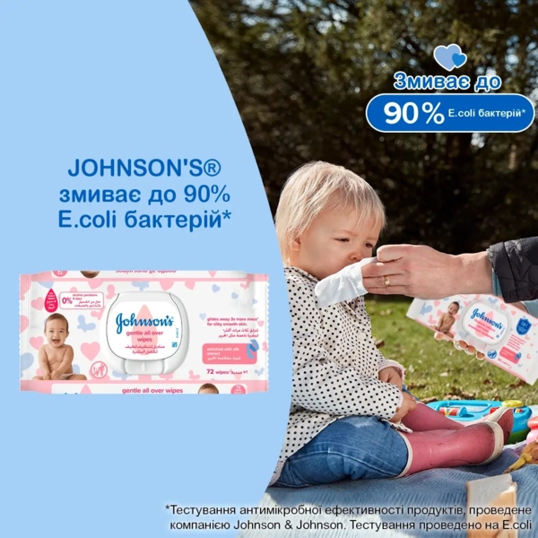 Дитячі вологі серветки Johnson's® Ніжна турбота, 72 шт. - Pampik - 9