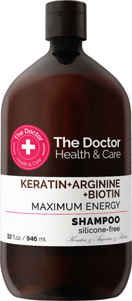 Шампунь The Doctor Health&Care Keratin + Arginine + Biotin Maximum Energy Shampoo, 946 мл - Pampik