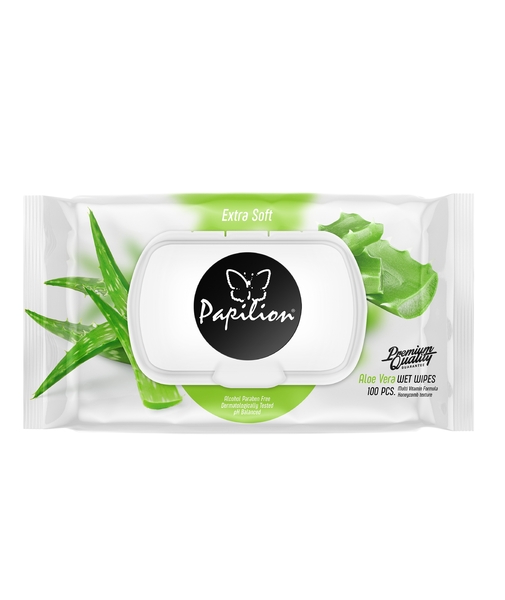 Вологі серветки Papilion Алое Вера, 100 шт. - Pampik