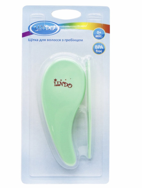 Щетка и расческа для волос Lindo, зеленый (Li 607 зел) - Pampik