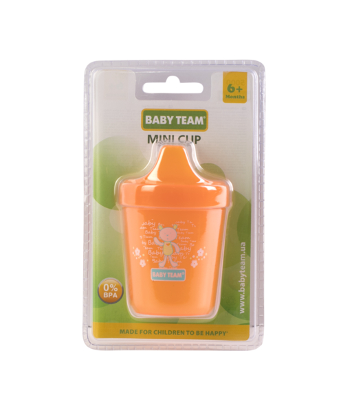 Поїльник Baby Team, 6+ міс., 100 мл, помаранчевий (5000) - Pampik - 4