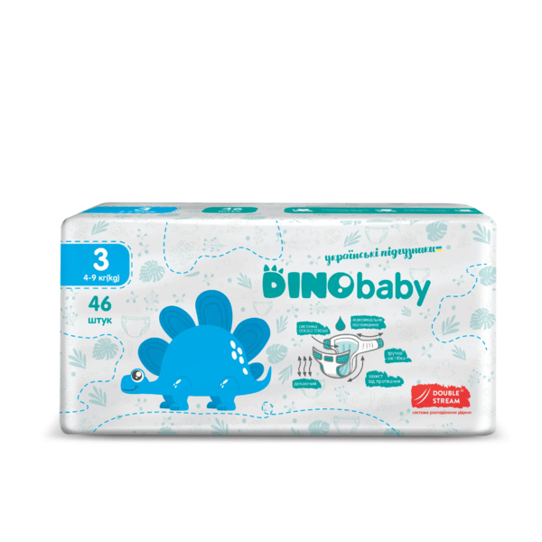 Підгузки на липучках DinoBaby 3 (4-9 кг), 46 шт. - Pampik - 2