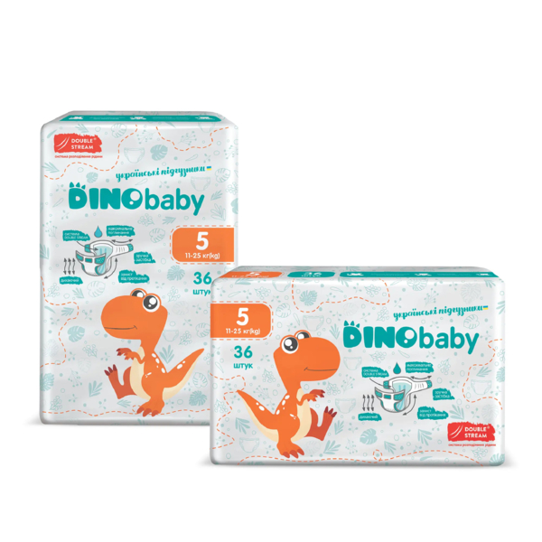 Підгузки на липучках DinoBaby 5 (11-25 кг), 36 шт. - Pampik - 3