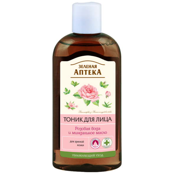 Тонік для обличчя Зелена Аптека Рожева вода та мигдальна олія, 200 мл - Pampik