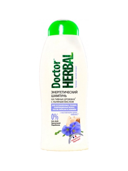 Шампунь Doctor Herbal На пивних дріжджах, 400 мл (4820091144867) - Pampik