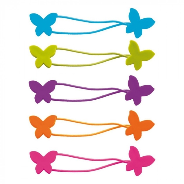 Набор разноцветных резинок для волос Titania Бабочка, 5 шт. (7980 GIRL) - Pampik - 2