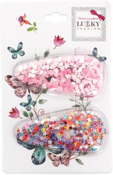 Заколки для волос Lukky Розовые сердечки, 2 шт. (T18432) - Pampik