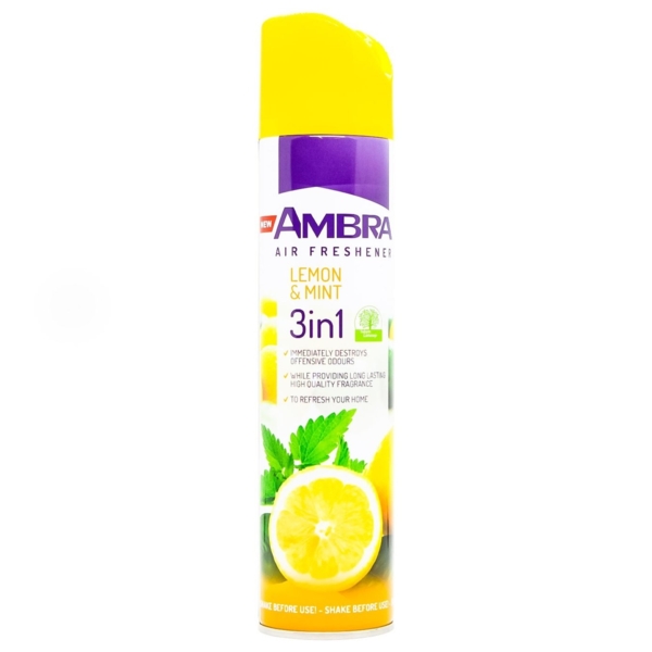 Освіжувач повітря Ambra 3 в 1 Лимон та м'ята, 300 мл (342341) - Pampik