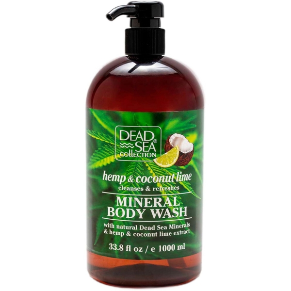 Гель для душу Dead Sea Collection з мінералами Мертвого моря та екстрактами коноплі, кокосу та лайма, 1000 мл - Pampik