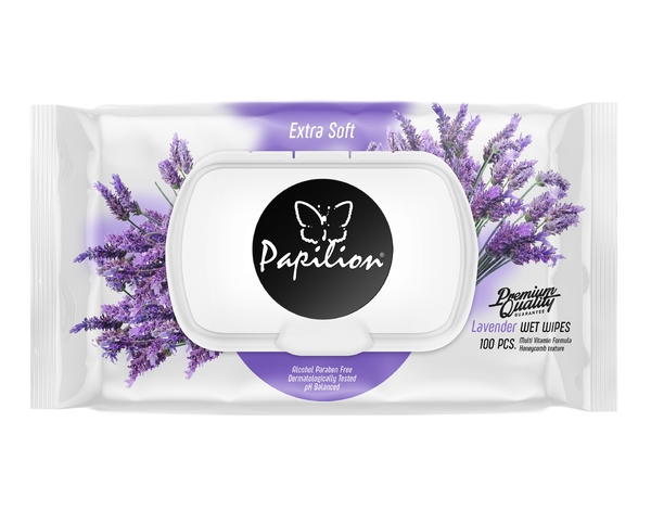 Вологі серветки Papilion Лаванда, 100 шт. - Pampik
