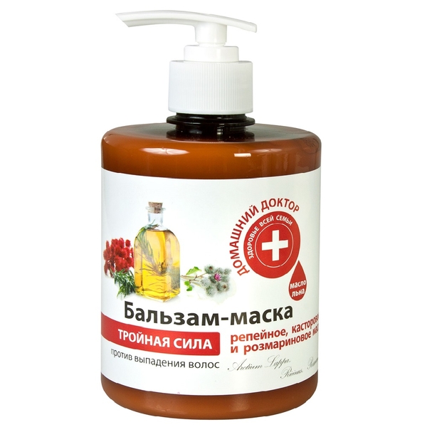 Бальзам-маска для волосся Домашний Доктор Потрійна сила, 500 мл - Pampik