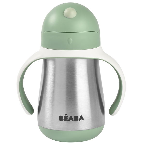 Металевий поїльник Beaba з трубочкою, 250 мл, зелений (913535) - Pampik - 2