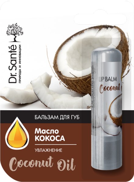 Бальзам для губ Dr. Sante с маслом кокоса, 3,6 г - Pampik
