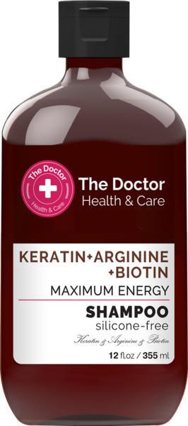 Шампунь The Doctor Health&Care Keratin + Arginine + Biotin Maximum Energy Shampoo, 355 мл - Pampik