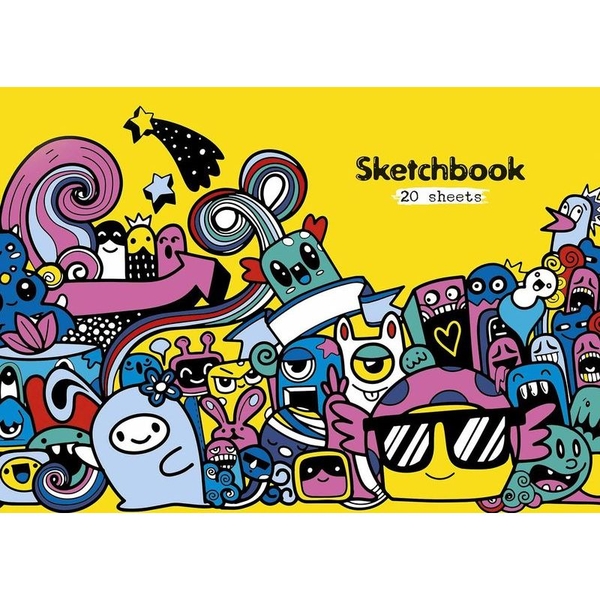 Альбом для малювання Star для дівчаток жовтий 20 аркушів (PB-GB-020-443) - Pampik