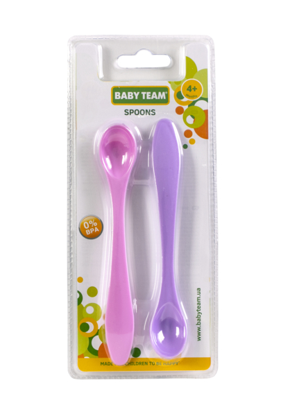 Ложечки для кормления Baby Team, розовый и фиолетовый, 2 шт. (6101) - Pampik - 3