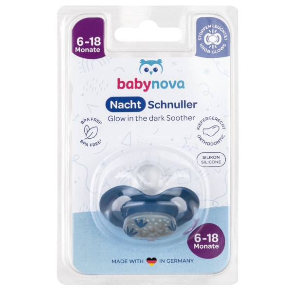 Силиконовая пустышка Baby-Nova Superhero, 6-18 мес., голубой (3962484) - Pampik - 2