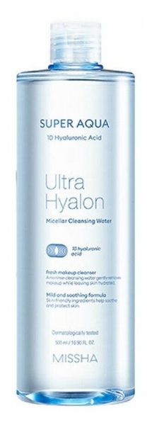 Мицеллярная вода Missha Super Aqua Ultra Hyalron, 500 мл - Pampik