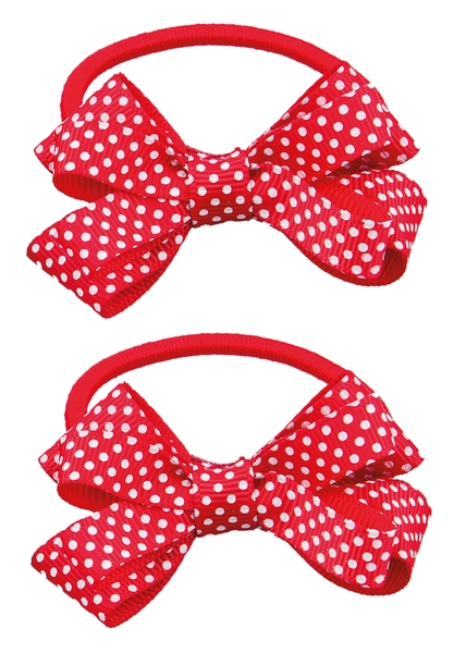 Набор резинок для волос в виде бантика Titania, 2 шт., красный (7897 GIRL B) - Pampik