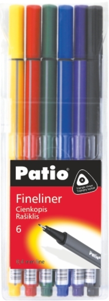 Набір лайнерів Patio 0.4 мм, 6 кольорів (18548PTR) - Pampik