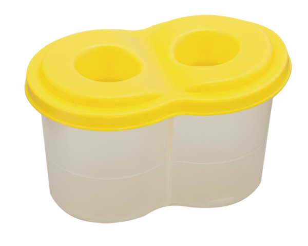 Стакан-непроливайка ZiBi Kids Line, з двома відділеннями, жовтий (ZB.6901-08) - Pampik