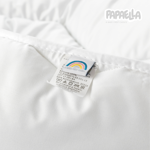 Набор в кроватку Papaella Comfort: одеяло 135x100 см + подушка 60х40 см (8-29611 білий) - Pampik - 8